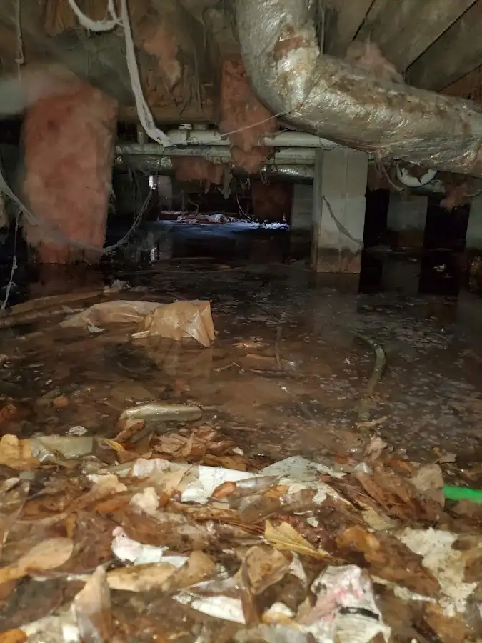 Crawl space flood assessment for Commercial Water Damage Restoration in Southern Pines