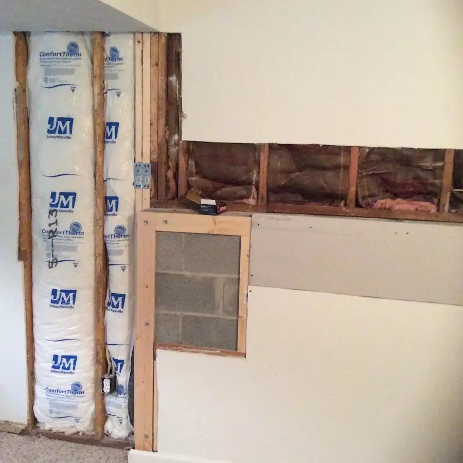 Wall insulation replacement during Structural Drying in Southern Pines